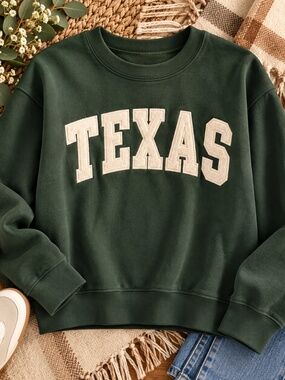 Dark Green TEXAS Sweatshirt from New York Popular Size Small